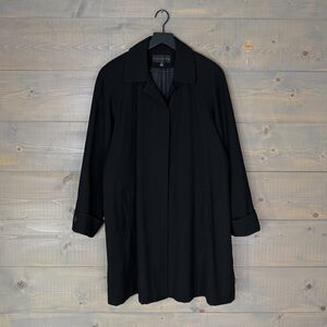 Vintage Gallery Black Gaberdine Overcoat Women's Medium